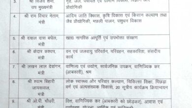 मंत्रियों के बीच विभागों का बंटवारा