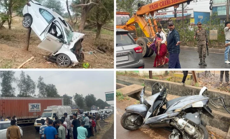 रायपुर में नेशनल हाईवे से शहर तक मची चीख-पुकार, 24 घंटे में 5 बड़े सड़क हादसे रायपुर में नेशनल हाईवे से शहर तक मची चीख-पुकार, 24 घंटे में 5 बड़े सड़क हादसे