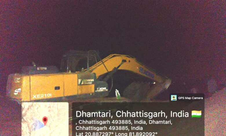 अवैध रेत उत्खनन पर बड़ी कार्रवाई : तीन चैन माउंटेन मशीन और एक हाईवा वाहन जप्त