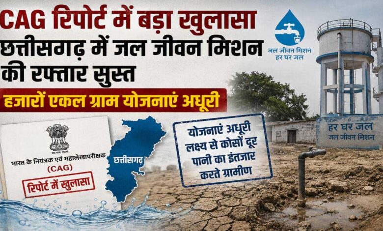 CAG रिपोर्ट में बड़ा खुलासा : छत्तीसगढ़ में जल जीवन मिशन की रफ्तार सुस्त, हजारों एकल ग्राम योजनाएं अधूरी