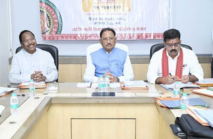 मुख्यमंत्री विष्णु देव साय की अध्यक्षता में वन अधिकार अधिनियम (FRA) एवं पेसा कानून (PESA) के प्रभावी क्रियान्वयन हेतु गठित टास्क फोर्स की पहली बैठक संपन्न मुख्यमंत्री विष्णु देव साय की अध्यक्षता में वन अधिकार अधिनियम (FRA) एवं पेसा कानून (PESA) के प्रभावी क्रियान्वयन हेतु गठित टास्क फोर्स की पहली बैठक संपन्न