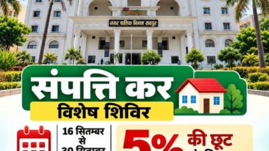 रायपुर में संपत्तिकर पर 5% छूट का मौका, 16 से 30 सितंबर तक विशेष वसूली शिविर