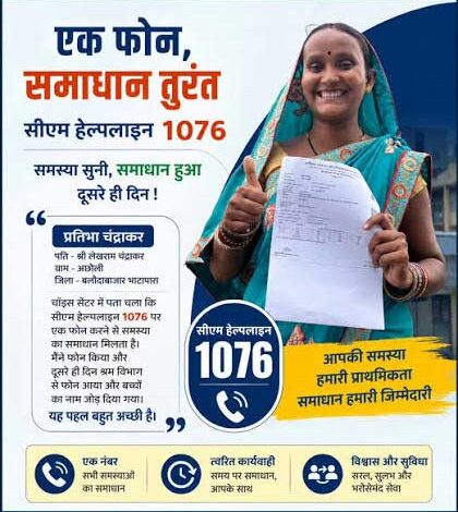 सीएम हेल्पलाइन 1076 बनी आम जनता का सहारा, 2.10 लाख से अधिक शिकायतों का हुआ निराकरण