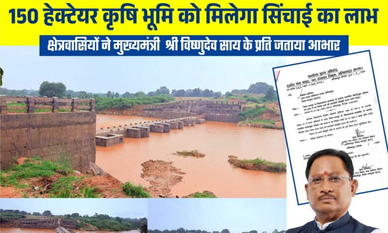 Jashpur News: कांसाबेल में 5.45 करोड़ से बनेगा महादेवमुड़ा एनीकट-काजवे, 150 हेक्टेयर खेतों को मिलेगा पानी